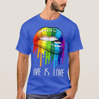 T-shirt L'amour est amour Rainbow Sey Lips Cool LGBT Gay L