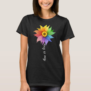 T-shirt L'amour est amour Sunflower Daisy Lgbt Pride Rainb