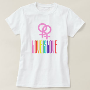 T-shirt L'amour est amour Texte arc-en-ciel LGBTQ Lesbian