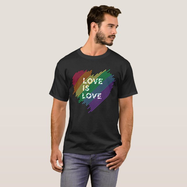 T-shirt L'amour est arc-en-ciel d'amour (Devant entier)
