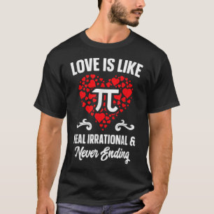 T-shirt L'Amour Est Comme Le Jour Du Pi Math Funny Valenti