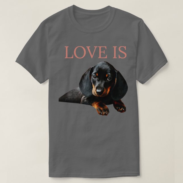 T-shirt L'Amour Est Dachshund Chien1 (Design devant)