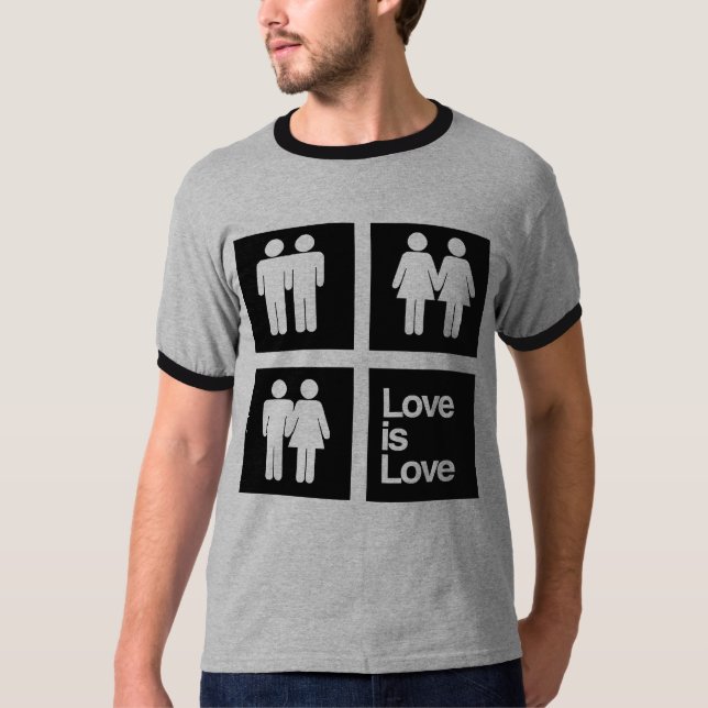 T-shirt L'amour est des blocs d'amour (Devant)