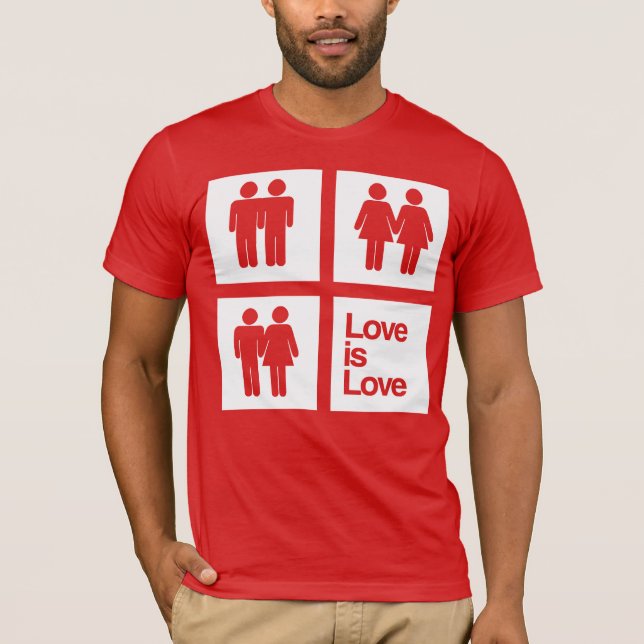 T-shirt L'amour est des blocs d'amour (Devant)
