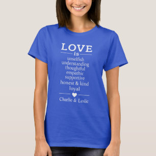 T-shirt L'amour est ...des noms et des chemises de date et