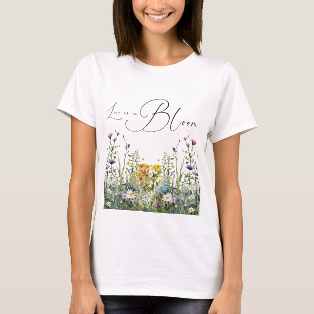 T-shirt L'amour est en fleurs Fête de mariage Floral Fleur (Devant)
