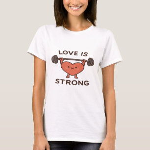 T-shirt L'amour est fort - Mignonne illustration de coeur