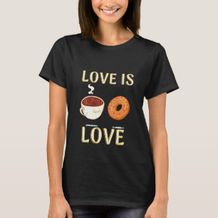 T-shirt L'Amour Est L'Amour Café Et Les Donuts Foodie Pul