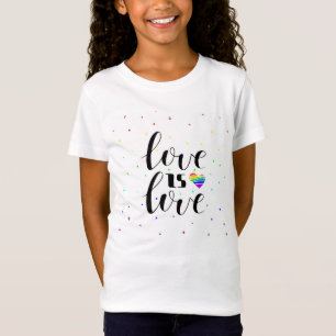 T-Shirt L'amour est l'amour Coeurs arc-en-ciel