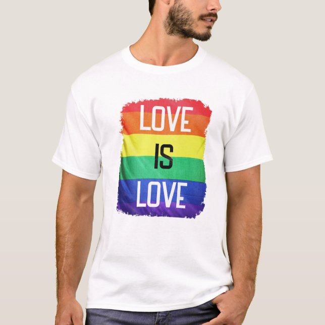 T-shirt L'Amour Est L'Amour, Drapeau De Fierté (Devant)