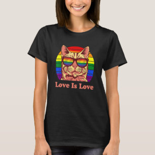 T-shirt L'Amour Est L'Amour Purride Ally Chat Rainbow Lgbt