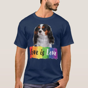 T-shirt L'amour est l'amour Rainbow Chien Cavalier King Ch