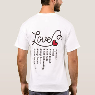 T-shirt L'amour est monogramme rouge de coeur de