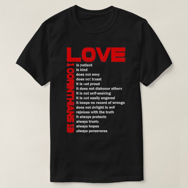 T-shirt L'amour est patient 1 Corinthiens (Design devant)