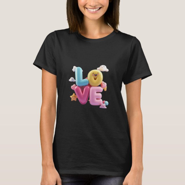 T-shirt L'amour est représenté dans un jouet, mousseux (Devant)