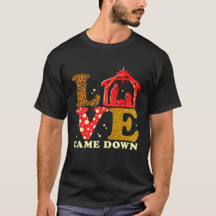 T-shirt L'amour est tombé Nativité Noël Bébé Jésus Mange