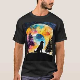 T-shirt L'amour est un chien qui vous attend aquarelle