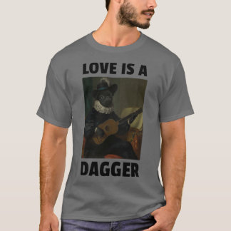 T-shirt L'amour est un Dagger Funny Chien Joue de la Guita