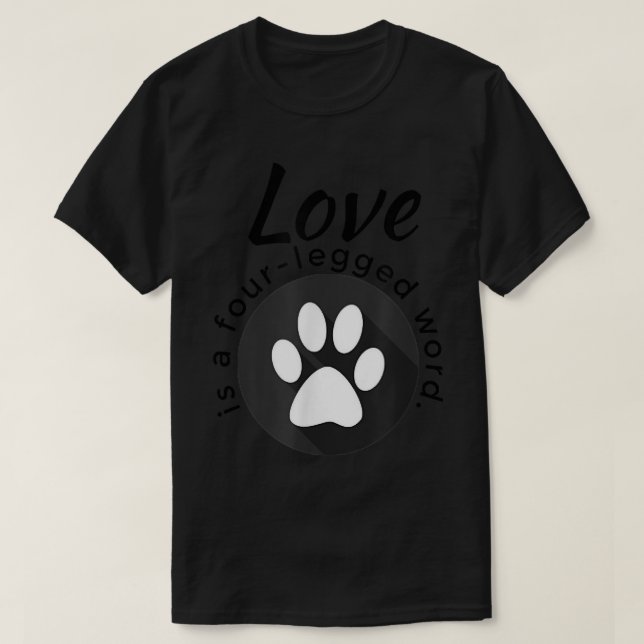 T-shirt L'amour est un Empreinte de patte de chat et de ch (Design devant)