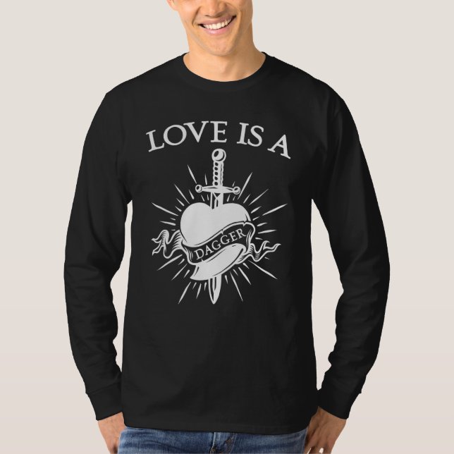 T-shirt L'Amour Est Un Mème De Citation Dagger (Devant)