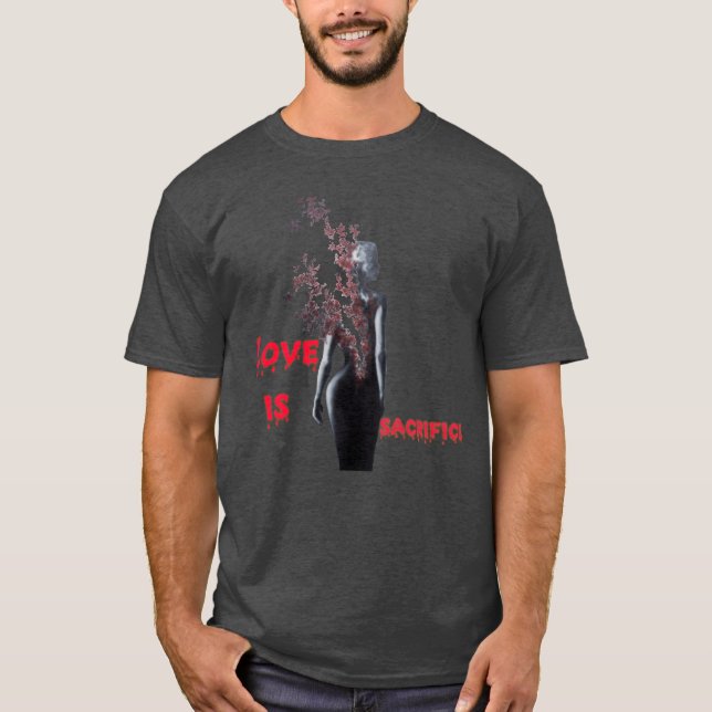 T-shirt L'amour est un sacrifice rétro (Devant)