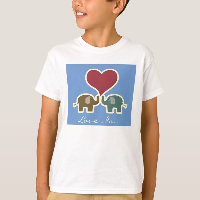 T-shirt L'amour est... un tee éléphant (Devant)