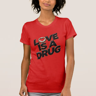 T-shirt L'amour est une drogue 3D Chrome Heart Y2K Streetw