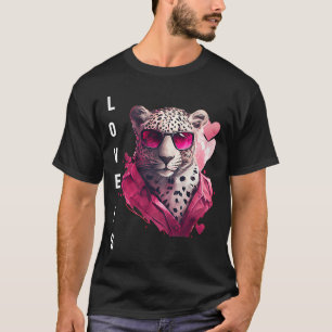 T-shirt L'amour exquis est avec le coeur animal Valentine'