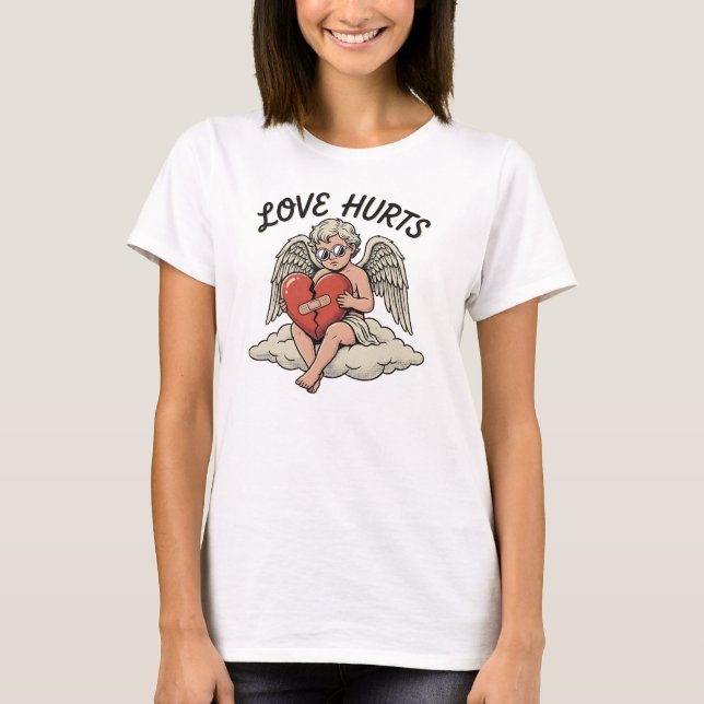 T-shirt L'amour fait mal Cupidon Ange (Devant)