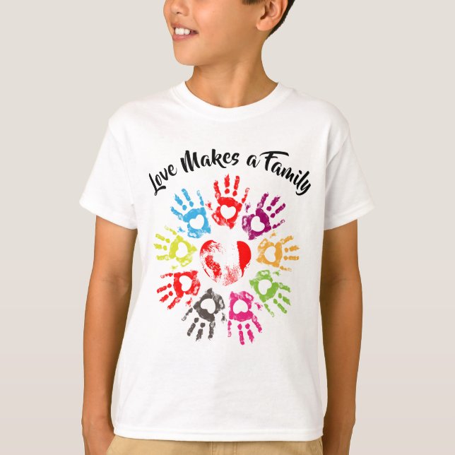 T-shirt L'amour fait une famille - adoption Parenting (Devant)