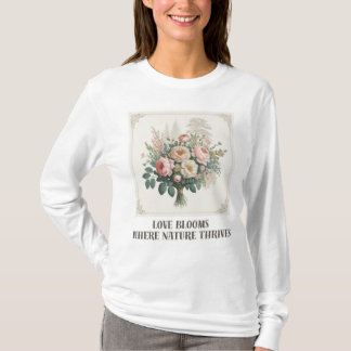 T-shirt L'amour fleurit avec la nature