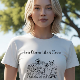 T-shirt L'Amour Fleurit Comme Un Design Vintage Fleur
