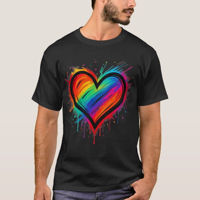 T-shirt L'amour gagne Cœur de graffiti (Devant)