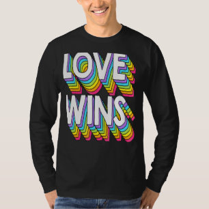 T-shirt L'amour gagne Hommes Femmes Lgbt Ally