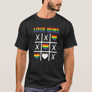 T-shirt L'amour gagne Lgbtq Ally Tic Tac Toe Pride Mois Ra