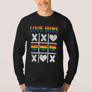T-shirt L'amour gagne Lgbtq Ally Tic Tac Toe Pride Mois Ra