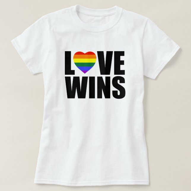 T-SHIRT L'AMOUR GAGNE ! #LOVEWINS CÉLÈBRE L'ÉGALITÉ MARIAG (Design devant)