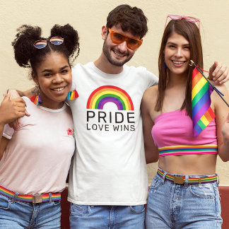 T-shirt L'amour gagne Rainbow Colors LGBTQ Gay pride