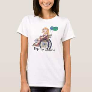 T-shirt Lamour Girl dans un fauteuil roulant devient POP