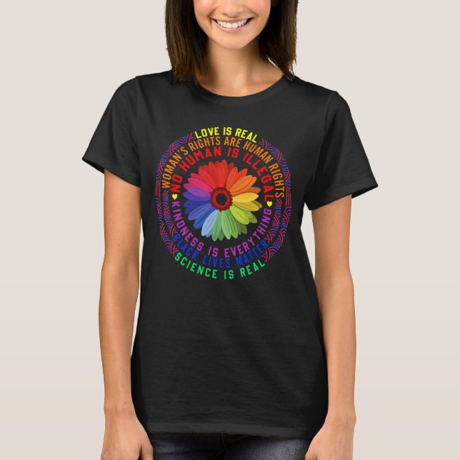 T-shirt L'Amour Hippie Est La Science Réelle Est Vraie Vie (Devant)