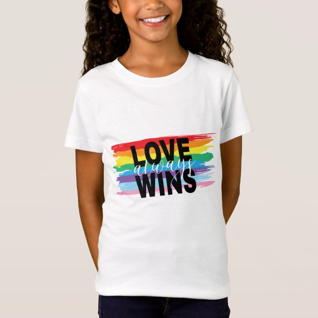 T-Shirt L'amour LGBTQIA gagne toujours Rainbow Pride T-shi (Devant)