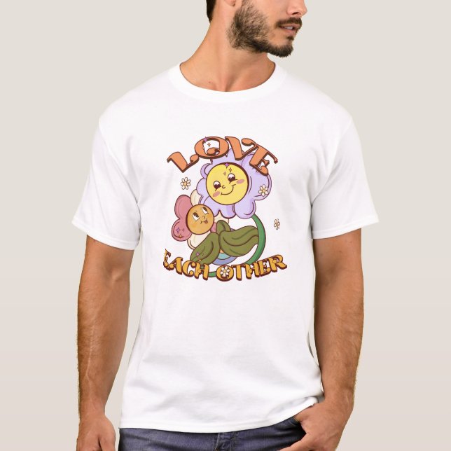 T-shirt L'Amour L'Un L'Autre | Design floral lunaire (Devant)