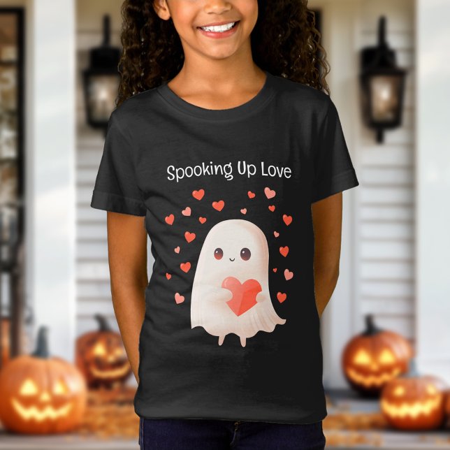 T-Shirt L'Amour Mignonne Fantôme Halloween (Spooking Up Love Cute Ghost Halloween T-Shirt)