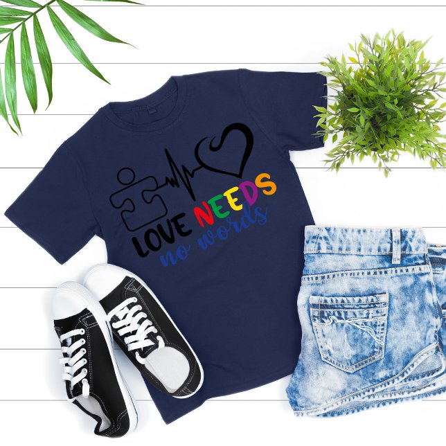 T-shirt L'Amour N'A Pas Besoin De Mots, De Sensibilisation (Créateur téléchargé)