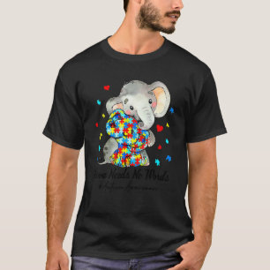 T-shirt L'amour n'a pas besoin de mots Éléphant de sensibi