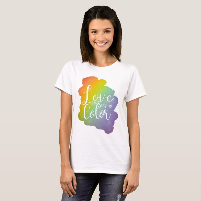 T-shirt L'amour ne voit pas de couleur Citation Inspiratio (Devant entier)
