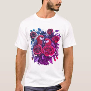 T-shirt L'Amour Rose de la nature - Elégant Couple Heart D