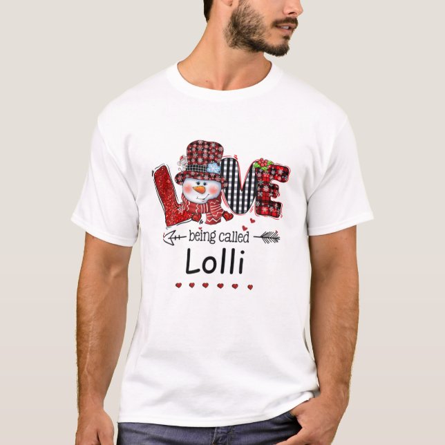 T-shirt L'Amour S'Appelle Lolli Snowman Christmas Red Plai (Devant)