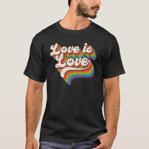 T-shirt L'amour Super rétro est amour arc-en-ciel L'égalit