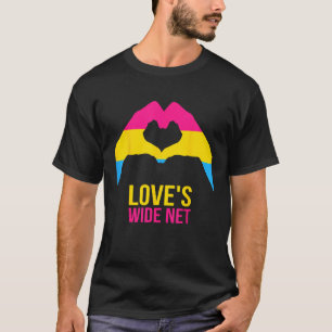 T-shirt L'amour transexuel est large Coeur Net Drapeau Pan